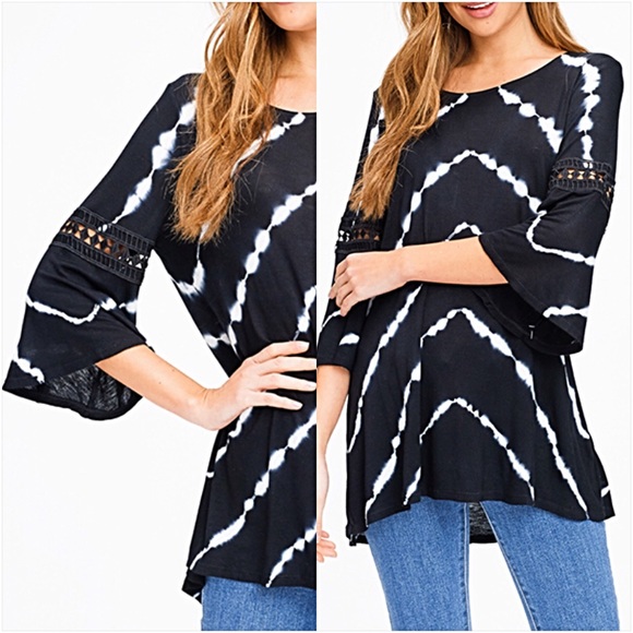 Boho Tie Die Year Round Tunic Top L XL - Picture 7 of 8